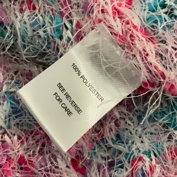 Moral Fiber Multicolor Fuzzy Eyelash Yarn Sweater Size Large - Picture 7 of 8